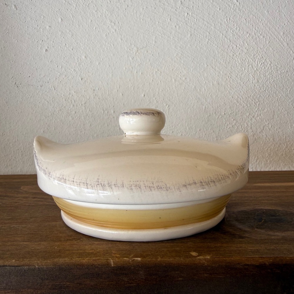 Ceramic Replacement Lid Pointed Cream Yellow Round Knob Farmhouse Kitchen